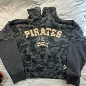 ECU cropped embroidered hoodie